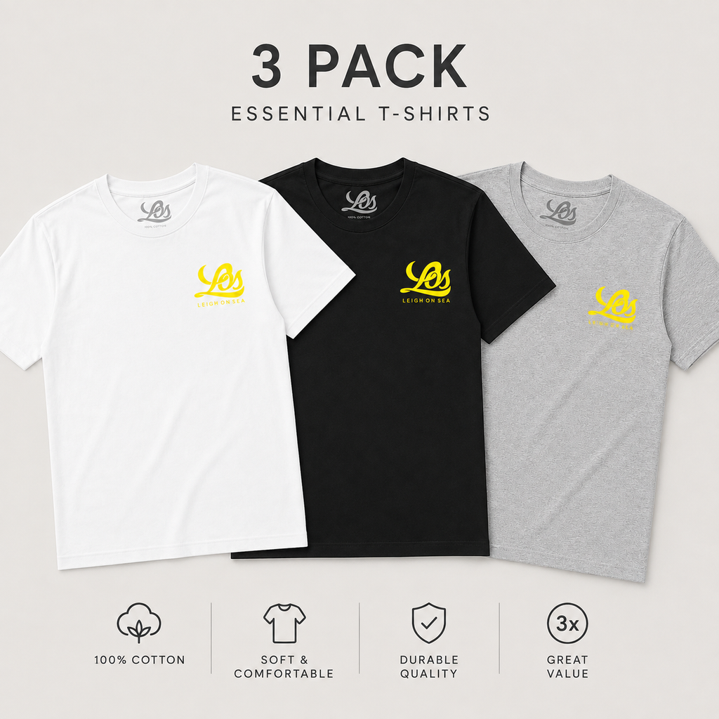 LOS Signature Yellow Logo T-Shirt — 3 Pack